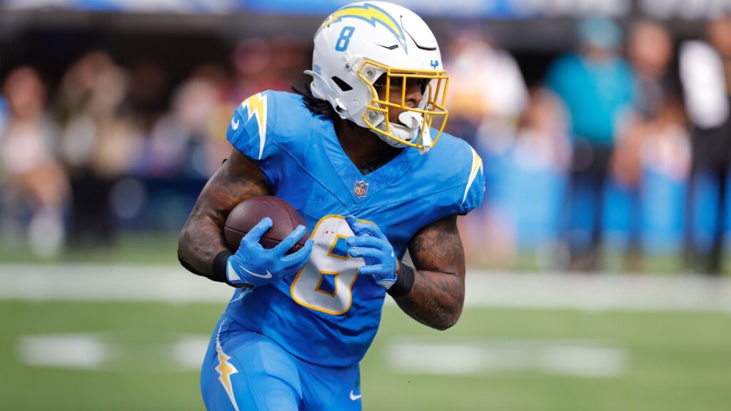 Chargers RB Omarion Hampton was in a walking boot after Sunday’s loss