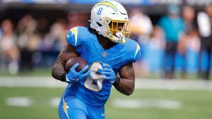 Chargers RB Omarion Hampton was in a walking boot after Sunday’s loss