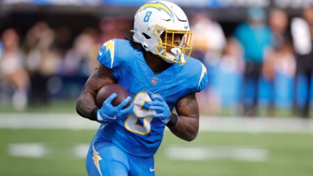 Chargers RB Omarion Hampton was in a walking boot after Sunday’s loss