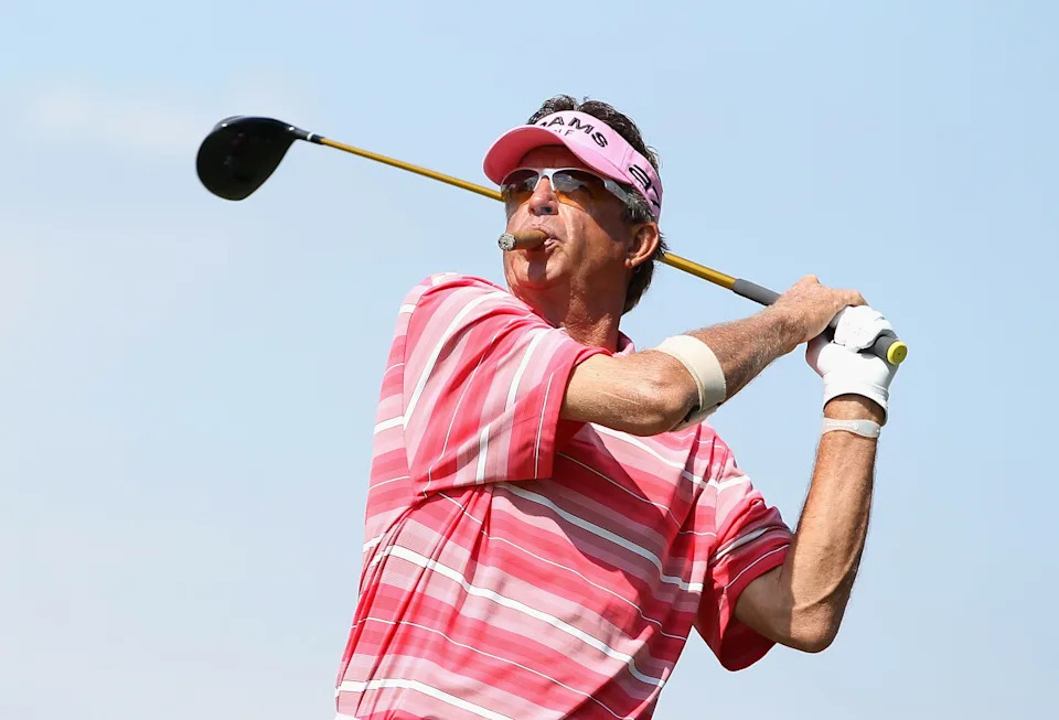 Dana Quigley hits a tee shot on the 18th hole during the final round of the 2010 Ensure Classic at the Rock Barn Golf & Spa in Conover, North Carolina. (Photo: Christian Petersen/Getty Images)
