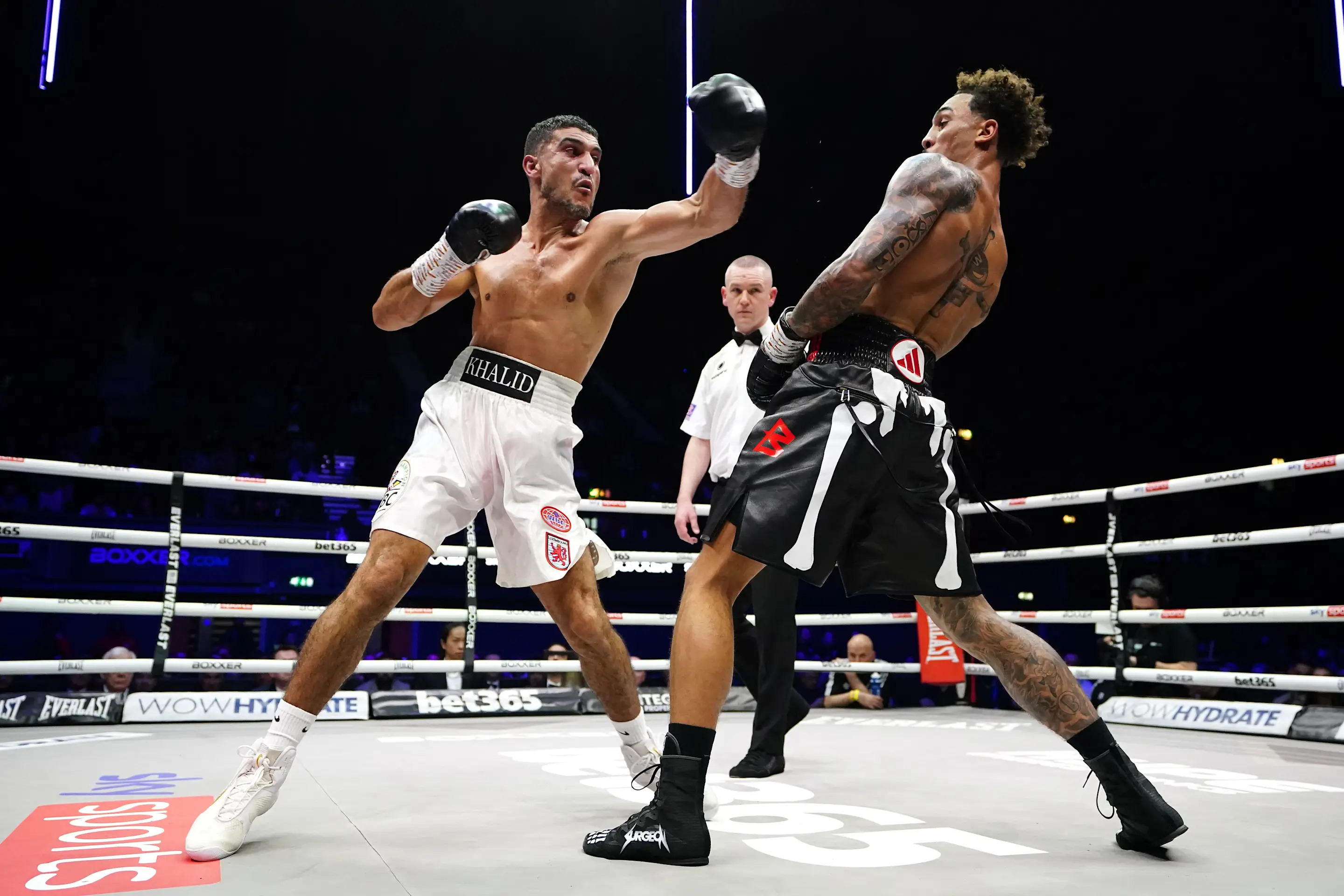 Khalid Graidia (left) in action against Ben Whittaker in the light-heavyweight bout at the OVO Arena Wembley, London. Picture date: Saturday February 3, 2024. (Photo by Zac Goodwin/PA Images via Getty Images)