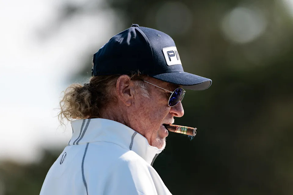 Miguel Angel Jimenez of Spain walks the tenth tee during the second round of the Dominion Energy Charity Classic 2025 at The Country Club of Virginia on October 18, 2025 in Richmond, Virginia.