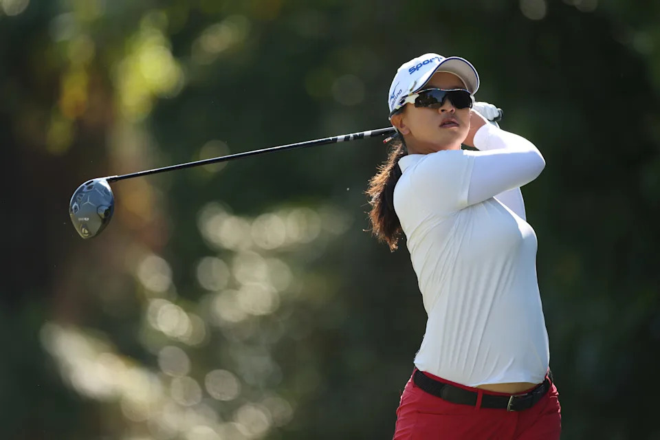 Sei Young Kim of South Korea plays her shot from the 11th tee during the final round of the CME Group Tour Championship 2025 at Tiburon Golf Club on November 23, 2025 in Naples, Florida. (Photo by Michael Reaves/Getty Images)