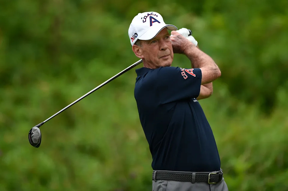 Larry Nelson hits a tee shot on the second hole during the first round of the 2019 Mastercard Japan Championship at Narita Golf Club. (Photo: Matt Roberts/Getty Images)