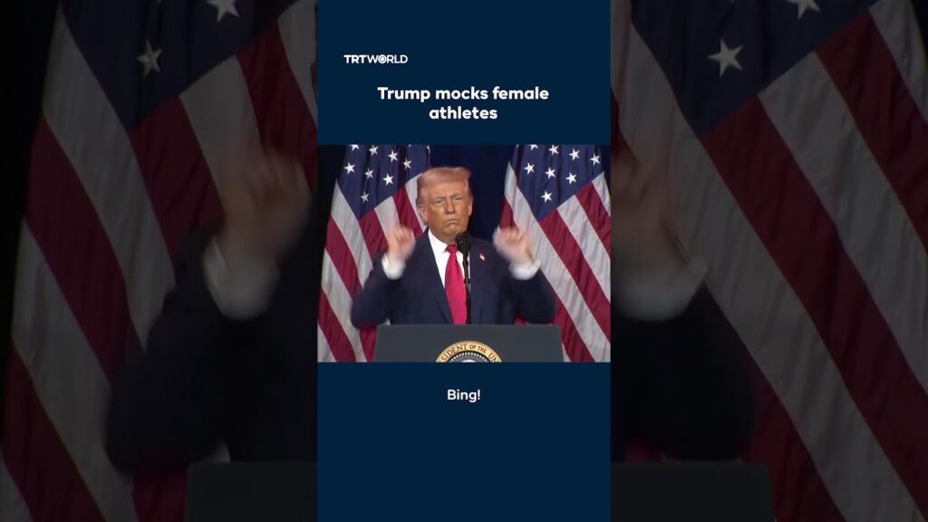 Trump mocks female athletes while addressing transgender athletes in women’s sports