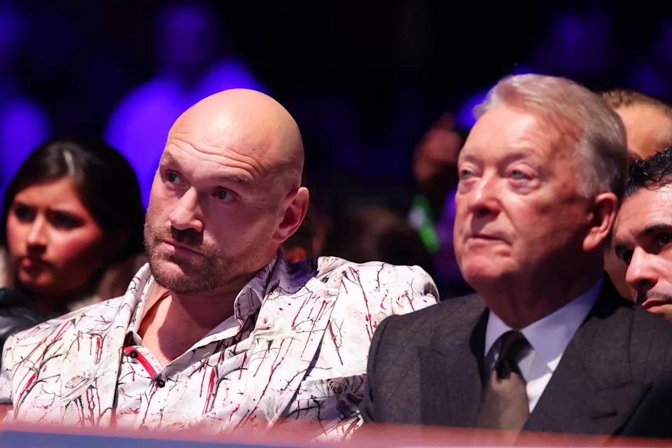 Fury (left) with promoter Frank Warren, head of Queensberry Promotions (Getty)