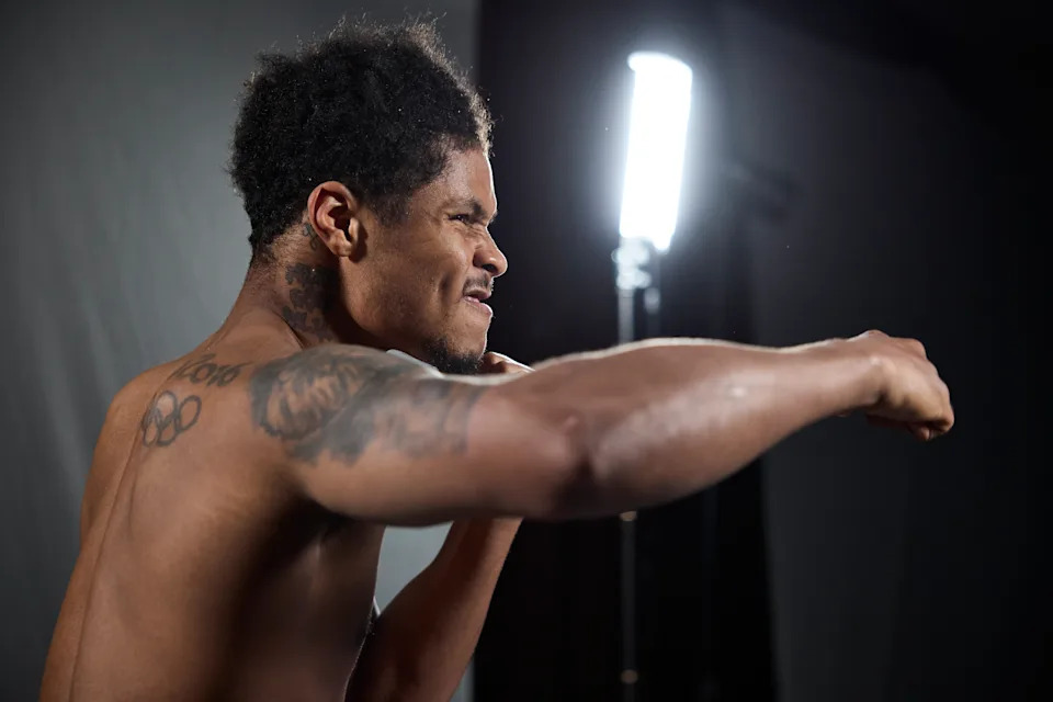 RIYADH, SAUDI ARABIA - FEBRUARY 17: Shakur Stevenson during the Media Day ahead of the Riyadh Season event on February 17, 2025 in Riyadh, Saudi Arabia. (Photo by Mark Robinson/Matchroom Boxing/Getty Images)