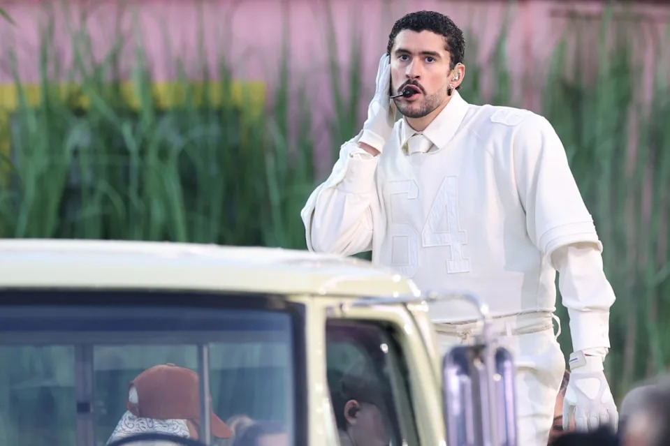 Bad Bunny performs onstage during the Apple Music Super Bowl 2026 Halftime Show at Levi’s Stadium on February 08, 2026 in Santa Clara, California. Getty Images