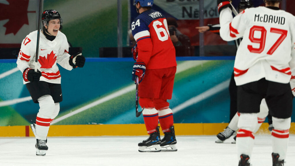 Watch Sharks star Macklin Celebrini score in Team Canada’s opening Olympic win