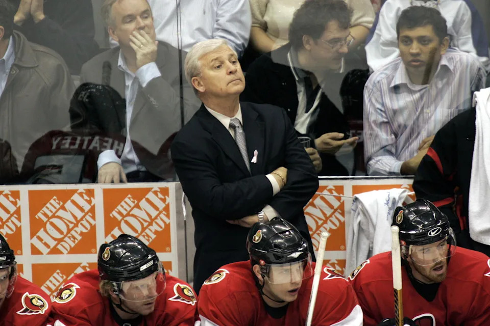 April 15, 2006; Toronto, ON; Ottawa Senators head coach Bryan Murray behind the bench during a game against the Toronto Maple Leafs at the Air Canada Centre. Mandatory Credit: Photo By John Sokolowski-Imagn Images © Copyright John Sokolowski