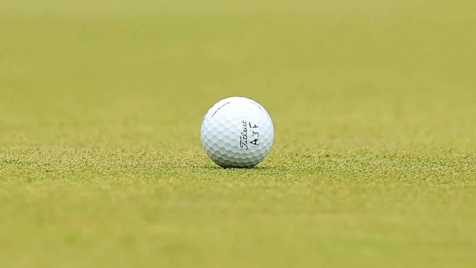 The golf ball of Tony Finau of the United States during the second round of the 123rd U.S. Open Championship at The Los Angeles Country Club on June 16, 2023 in Los Angeles, California. (Photo by Andrew Redington/Getty Images)