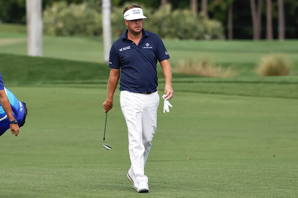 Keith Mitchell walks on the third fairway during the first round of the 2026 Cognizant Classic at PGA National in Palm Beach Gardens, Florida.