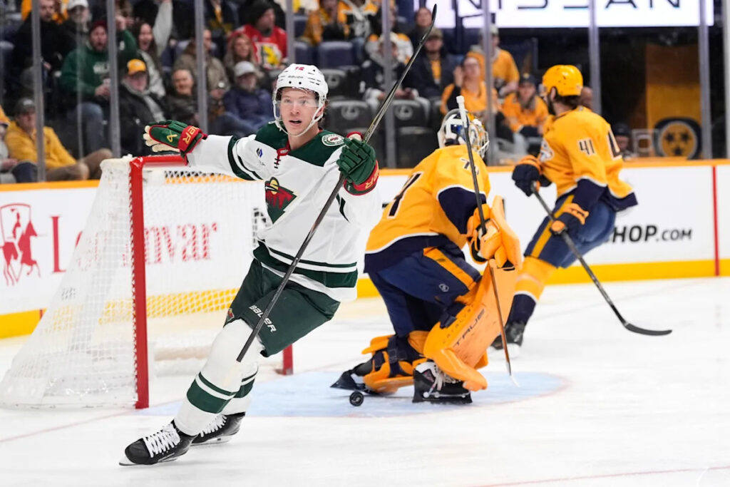 Boldy nets early hat trick and Spurgeon scores in OT as Wild beat Predators 6-5