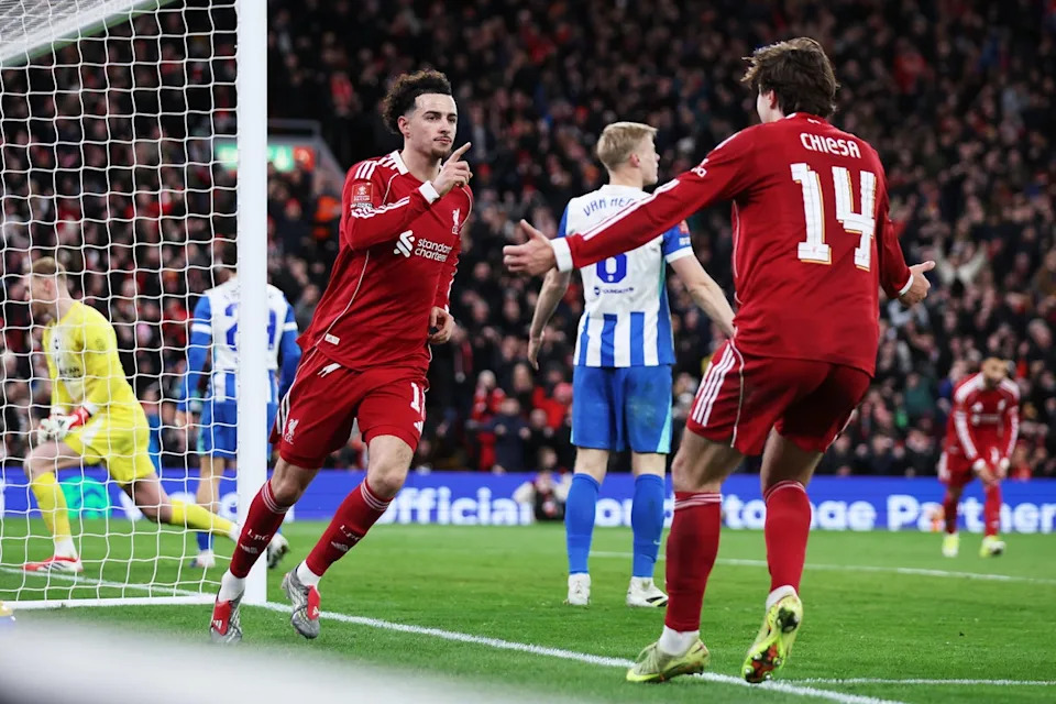 Curtis Jones produced a lovely finish for his first Liverpool goal in 57 games (Getty)