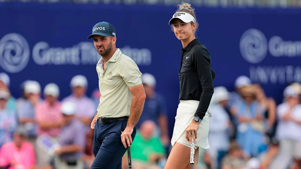 Nelly Korda and Denny McCarthy pictured during the 2025 Grant Thornton Invitational.