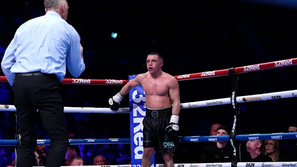 Nick Ball is counted by the referee