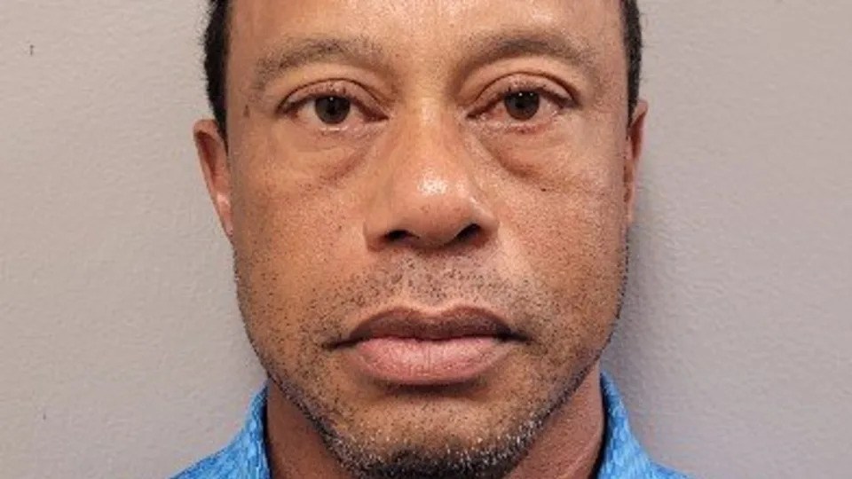 Tiger Woods' booking photo after he was arrested on suspicion of driving under the influence in Martin County, Florida. - WPBF/Martin County Sheriff's Office