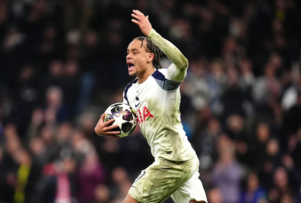 Simons celebrates scoring Tottenham’s winner (PA Wire)