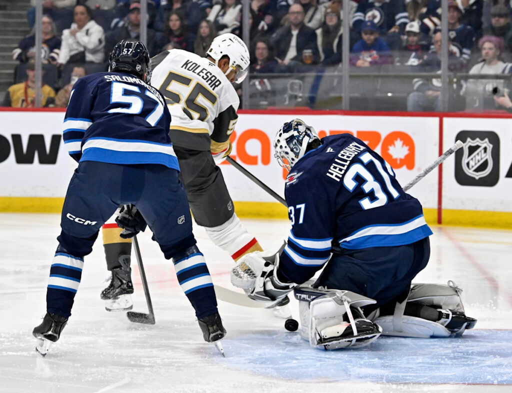 Scheifele sparks Jets with a goal, 2 assists and a rare fight in a 4-1 win over Golden Knights