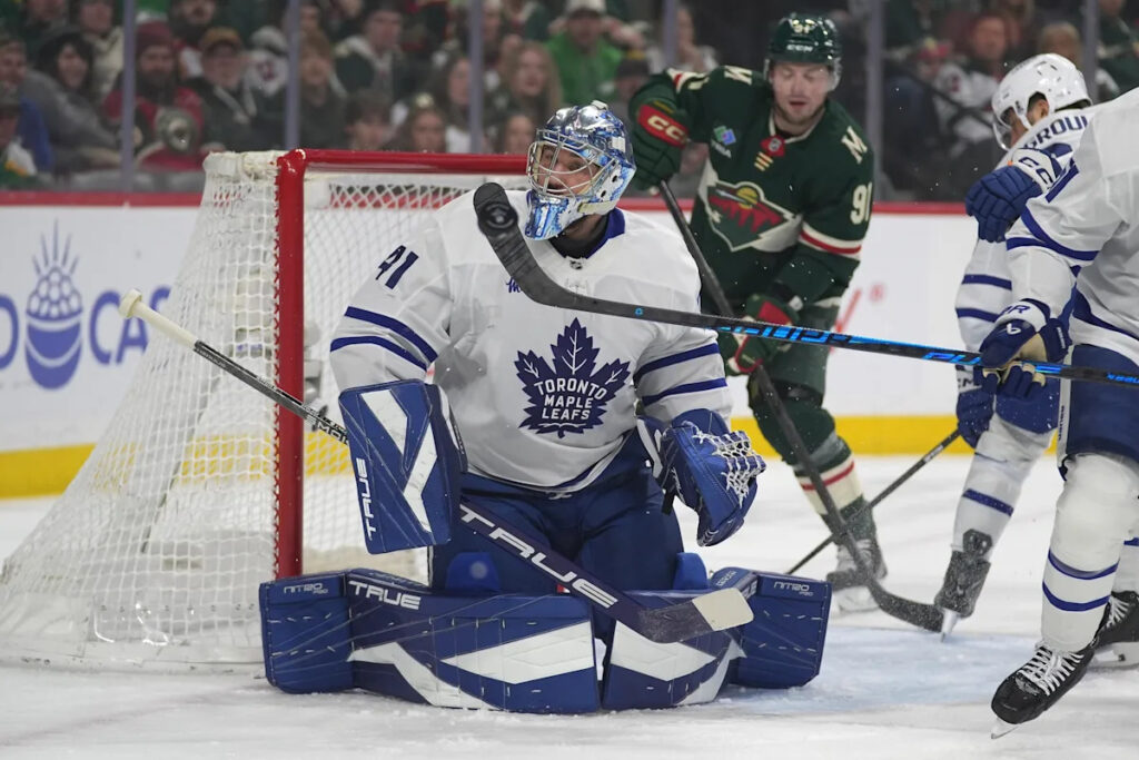 Groulx scores twice as Maple Leafs hold on and beat the Wild 4-2 Groulx scores twice as Maple Leafs hold on and beat the Wild 4-2