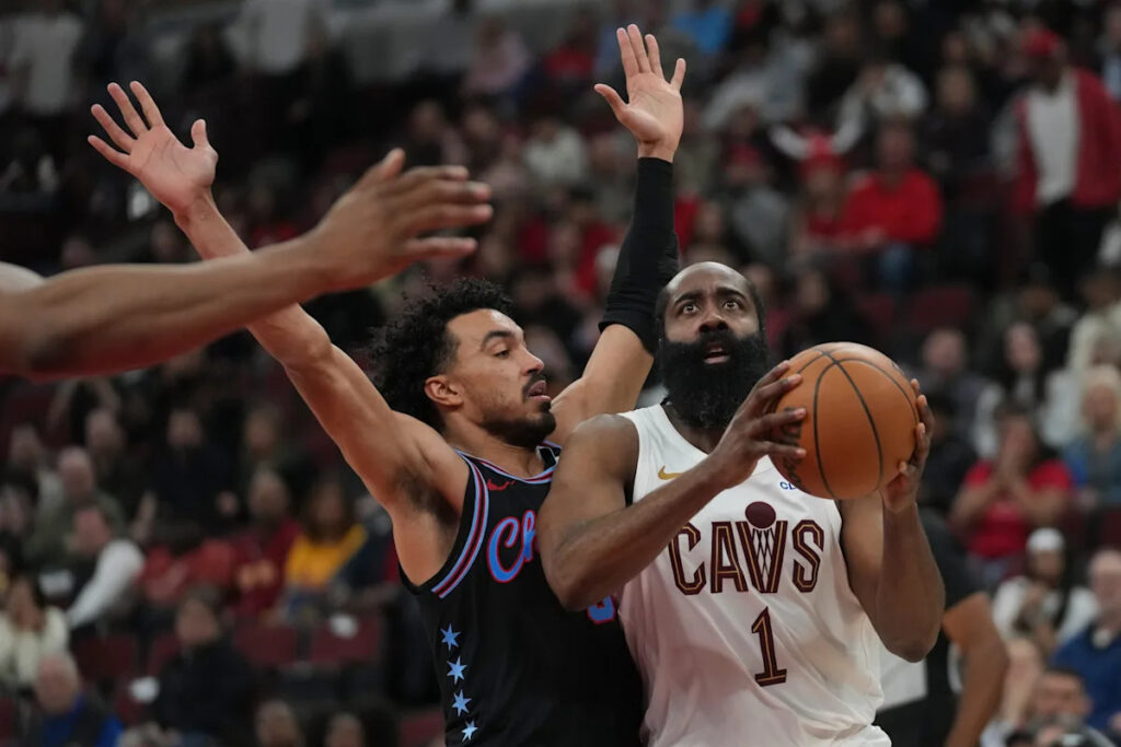 James Harden scores 36 as Cavaliers hang on to beat Bulls 115-110 with Mitchell sidelined