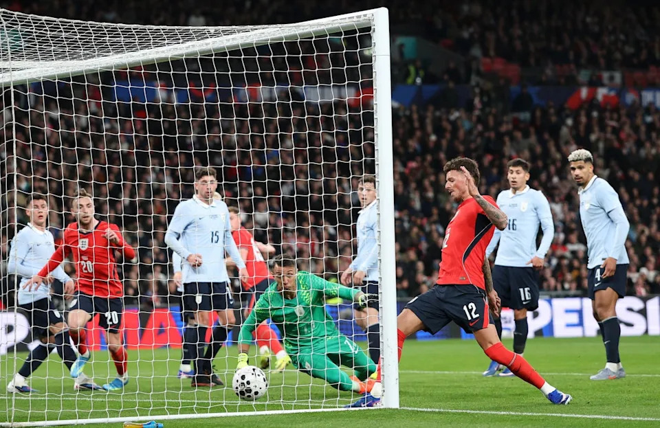 Ben White was booed on his introduction but scored the opening goal from a late set piece (Reuters)