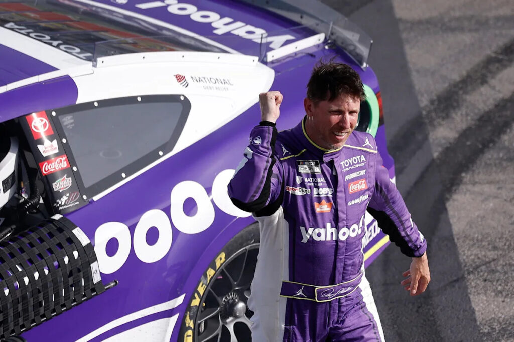 Denny Hamlin emotional after NASCAR career win No. 61 in Las Vegas Denny Hamlin emotional after NASCAR career win No. 61 in Las Vegas