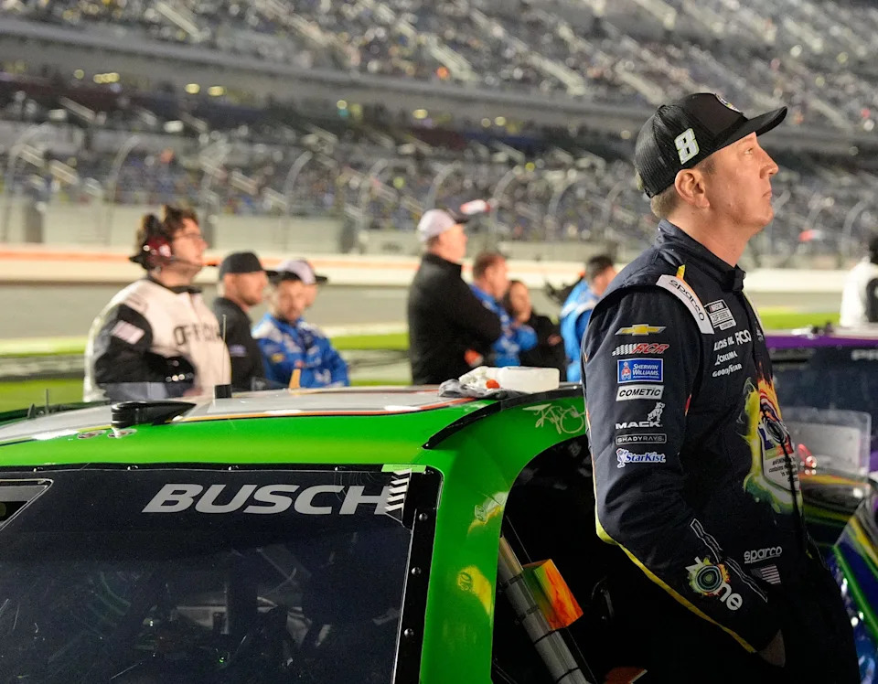 <p>Kyle Busch waits for the start of the first Duel during Speedweek, Thursday, Feb. 12, 2026.</p>