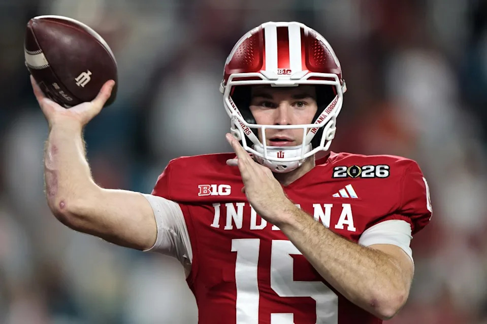 Quarterback Fernando Mendoza, who led Indiana to the national championship, is expected to be the Raiders’ first pick in the 2026 NFL Draft. Getty Images