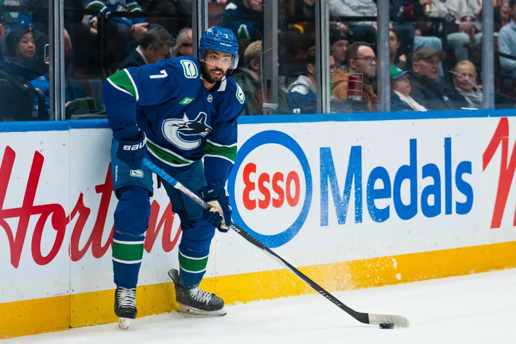Canucks Defenceman Pierre-Olivier Joseph Leaves Game Against The Stars With Upper-Body Injury