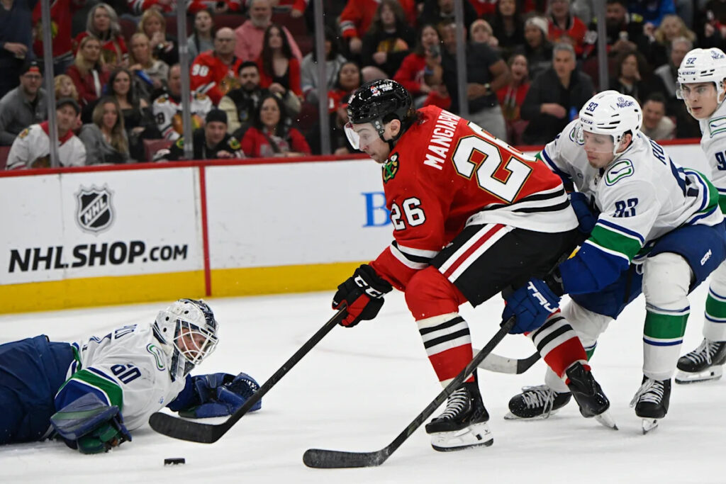 Blackhawks D Louis Crevier and F Andrew Mangiapane sidelined by injuries