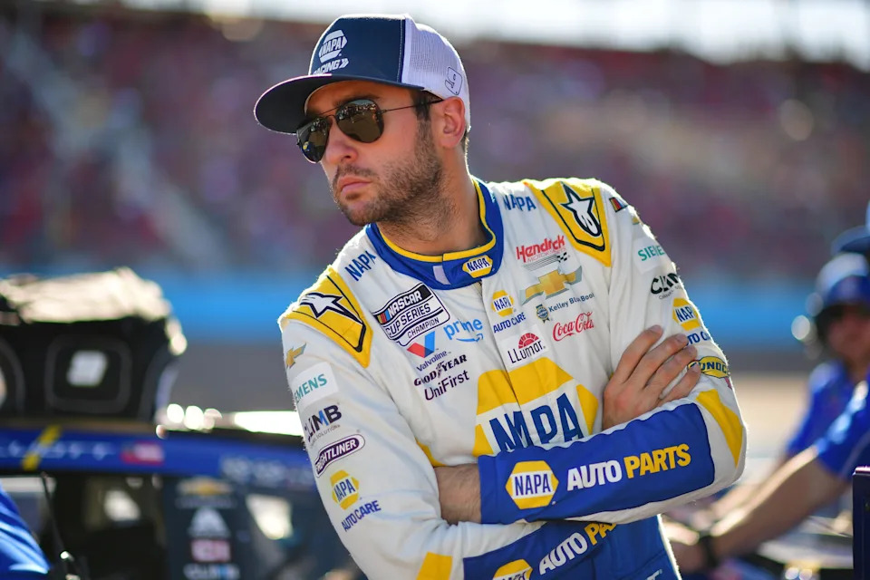 <p>Nov 1, 2025; Avondale, Arizona, USA; NASCAR Cup Series driver Chase Elliott (9) during qualifying at Phoenix Raceway. Mandatory Credit: Gary A. Vasquez-Imagn Images</p>