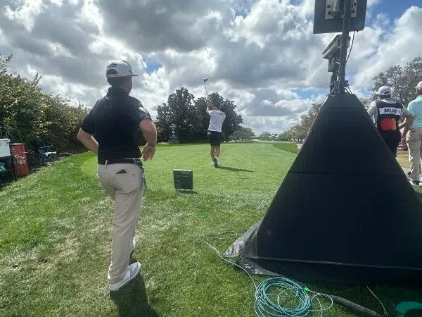 Viktor Hovland working with TJ Yeaton at Bay Hill ahead of the 2026 Arnold Palmer Invitational.