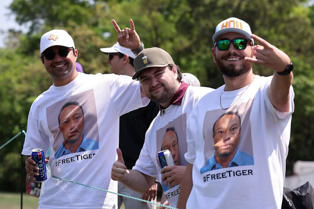‘#FreeTiger’: Fans wear Tiger Woods mugshot T-shirts at Houston Open