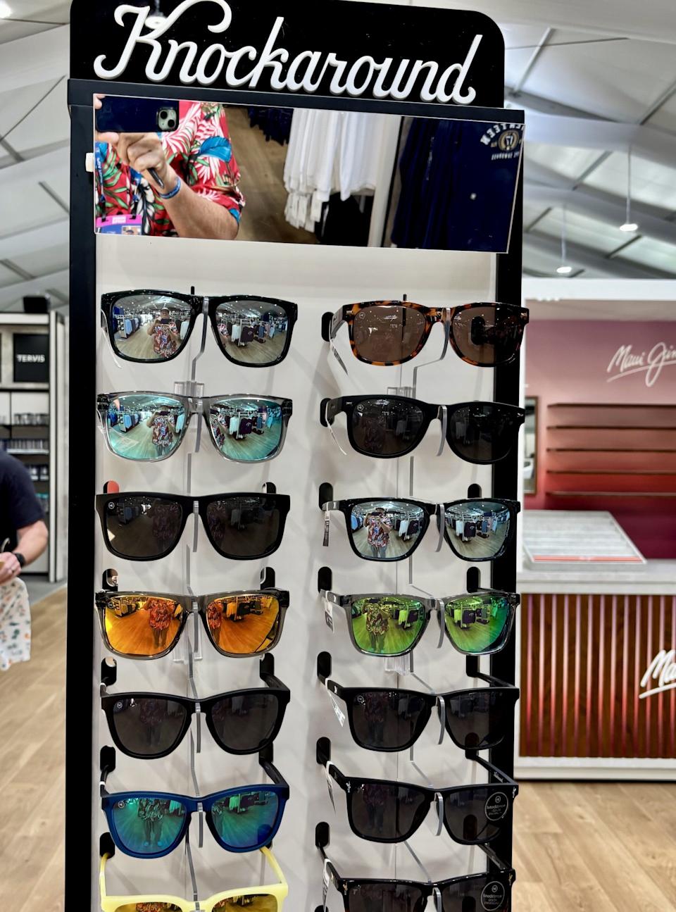 Knockaround sunglasses are a hot-selling item at the PGA Tour Fan Shop, located within the Players Championship Stadium Village.