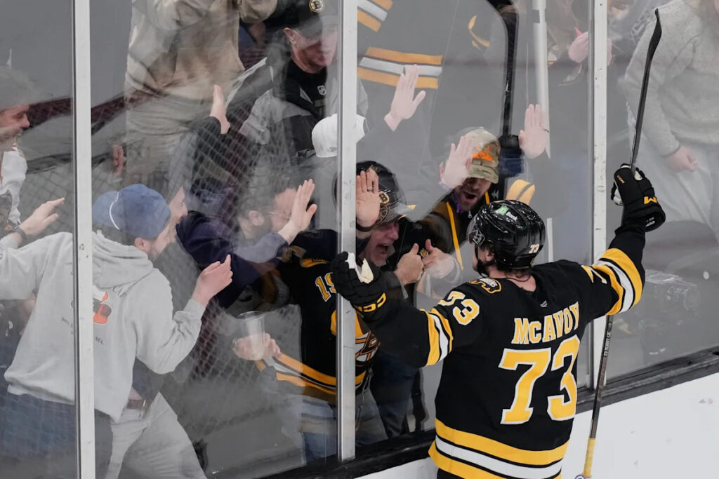 Bruins D Charlie McAvoy scores winning goal. And then it was time to see the dentist — again