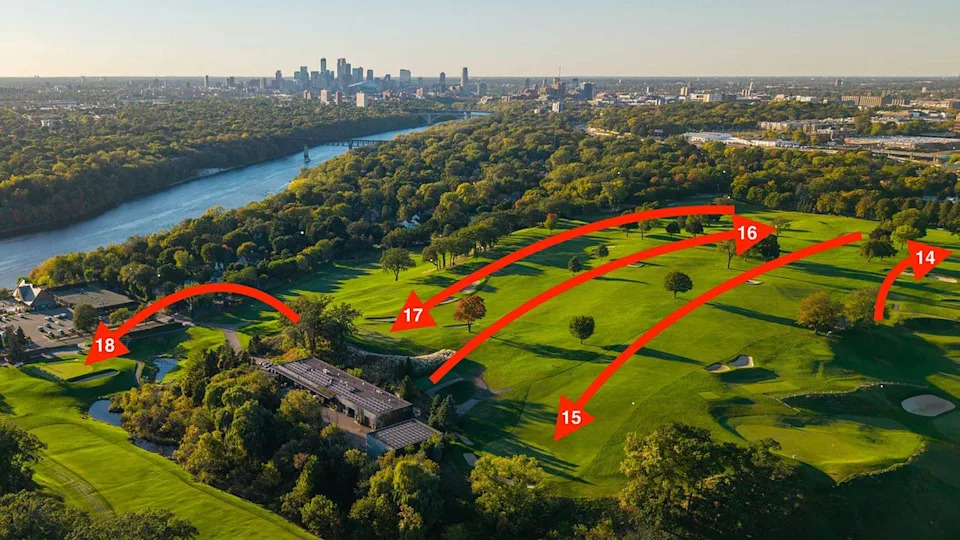An aerial view of Town & Country Club in St. Paul, Minn.