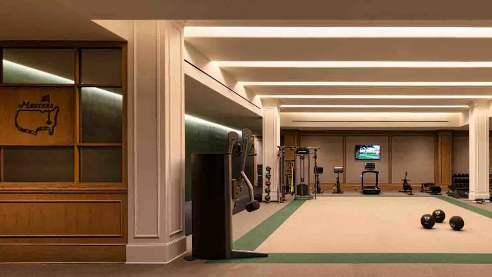 The new fitness area at the Player Services Building at Augusta National