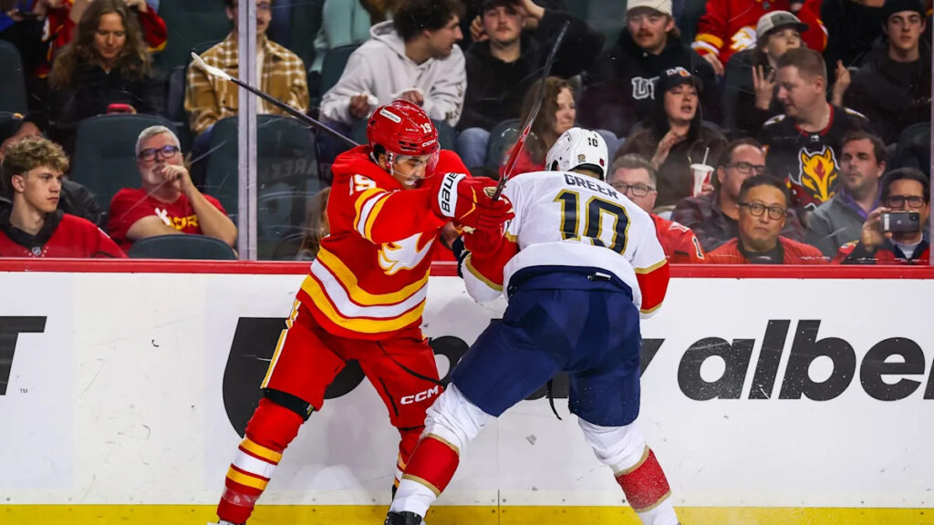 Panthers’ A.J. Greer suspended for 3 games for shoving Flames’ Connor Zary into the boards Panthers’ A.J. Greer suspended for 3 games for shoving Flames’ Connor Zary into the boards
