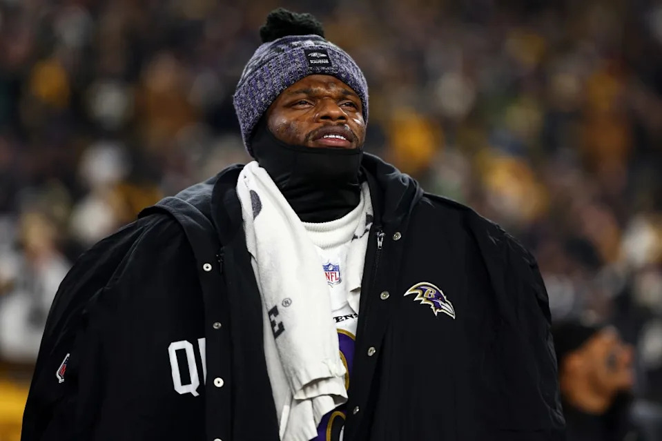 Lamar Jackson and the Ravens slumped to an 8-9 finish last year as he missed four games. Getty Images