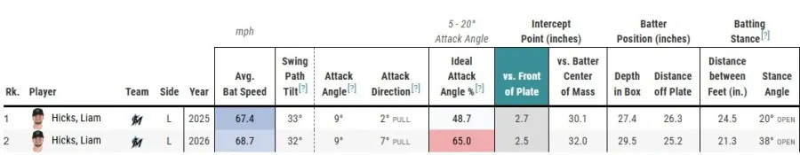 Liam Hicks swing change