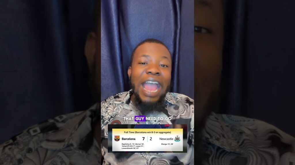 Barcelona vs Newcastle match reaction #premierleague #barca #ucl #newcastleunited