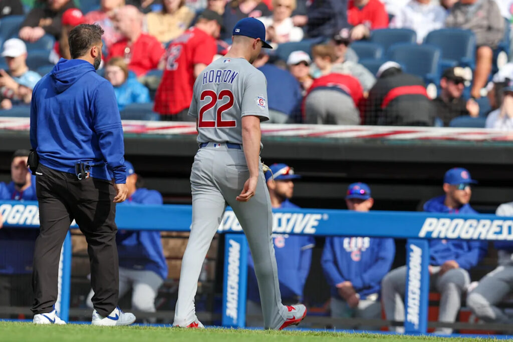 Cubs starter Cade Horton leaves after 1 inning vs. Guardians with forearm discomfort