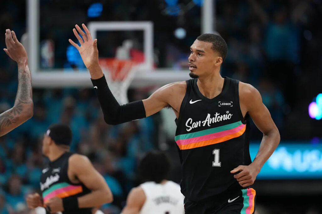 NBA playoffs: Victor Wembanyama drops historic 35 points in postseason debut to lead Spurs past Trail Blazers