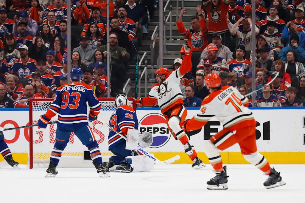 Gauthier breaks late tie as the Ducks beat the Oilers 6-4 in Game 2 to even series
