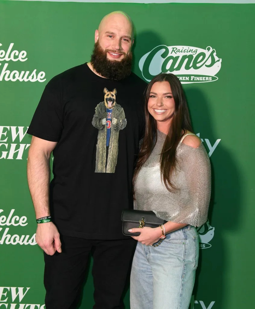 Lane Johnson and Kelsey Holmer attend The New Heights Party with Jason & <a class="link " href="https://sports.yahoo.com/nfl/players/26686/" data-i13n="sec:content-canvas;subsec:anchor_text;elm:context_link" data-ylk="slk:Travis Kelce;sec:content-canvas;subsec:anchor_text;elm:context_link;itc:0" data-yga="{"yLinkElement":"context_link","yModuleName":"content-canvas","yLinkText":"Travis Kelce","ySubModuleName":"anchor_text","yHasCommerce":false}">Travis Kelce</a> at Thriller Country Club on Feb. 4, 2026 in <a class="link " href="https://sports.yahoo.com/nfl/teams/san-francisco/" data-i13n="sec:content-canvas;subsec:anchor_text;elm:context_link" data-ylk="slk:San Francisco;sec:content-canvas;subsec:anchor_text;elm:context_link;itc:0" data-yga="{"yLinkElement":"context_link","yModuleName":"content-canvas","yLinkText":"San Francisco","ySubModuleName":"anchor_text","yHasCommerce":false}">San Francisco</a>. Getty Images