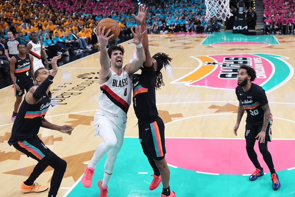 Spurs dress crowd in brightly-colored stripes with Fiesta-themed playoff shirts