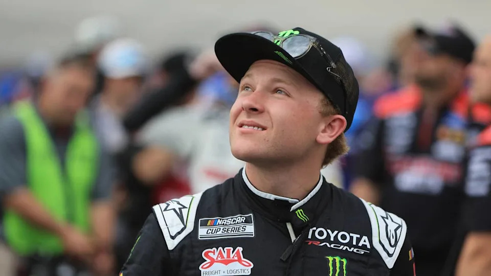 Ty Gibbs on pit road at Bristol before his first career Cup Series win. &lpar;Photo by Jeff Robinson&sol;Icon Sportswire via Getty Images&rpar;