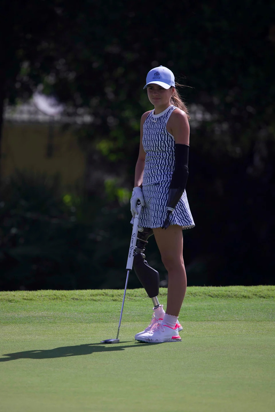 Lulu Gribbin watches her putt during the PING USDGA Championship at PGA Golf Club in Port St. Lucie on April 28.