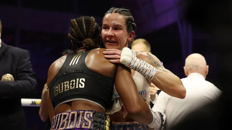 Harper and Dubois put their grudge aside after the final bell (Mark Robinson Most Valuable Promotions)